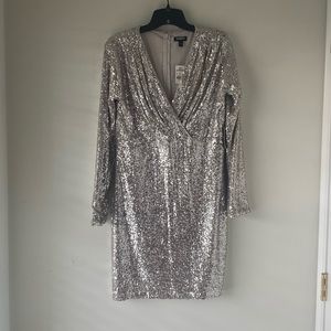 NWT, Silver sequin dress, medium